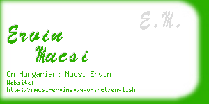 ervin mucsi business card